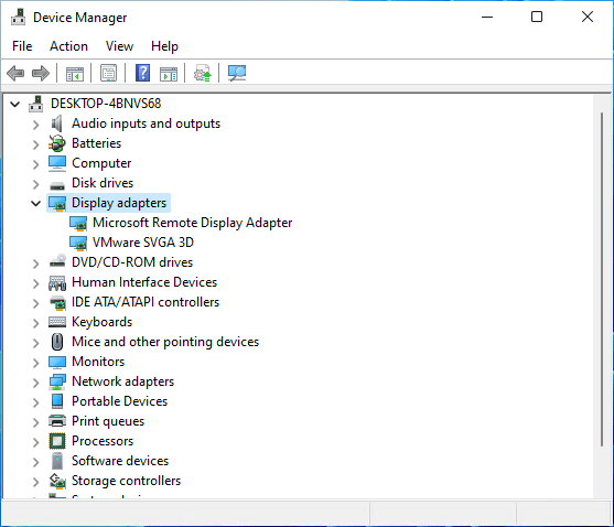 open graphic driver in device manager